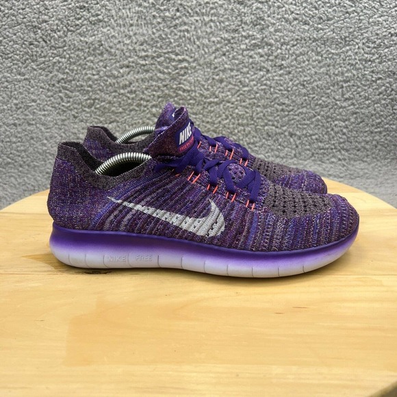 Nike Shoes - Nike Free RN Flyknit Womens Size 8.5 Shoes Purple Knit Running Shoes Athletic